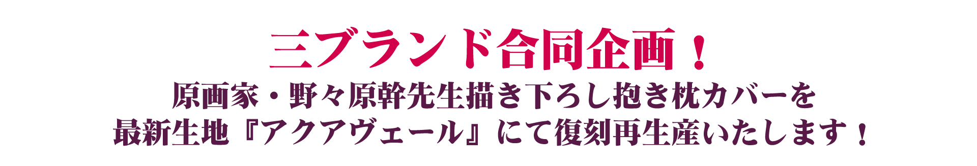 野々原幹先生描き下ろし抱き枕カバー再販